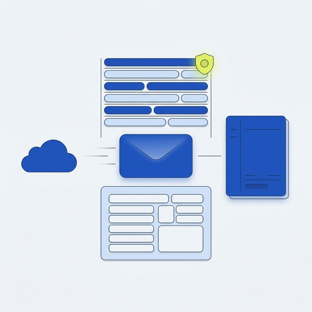 Conceptual illustration style diagram of a webhook delivery showing headers CloudEvents metadata and a highlighted HTTP Message Signature in Stack and Method brand colors webhook vs api integration